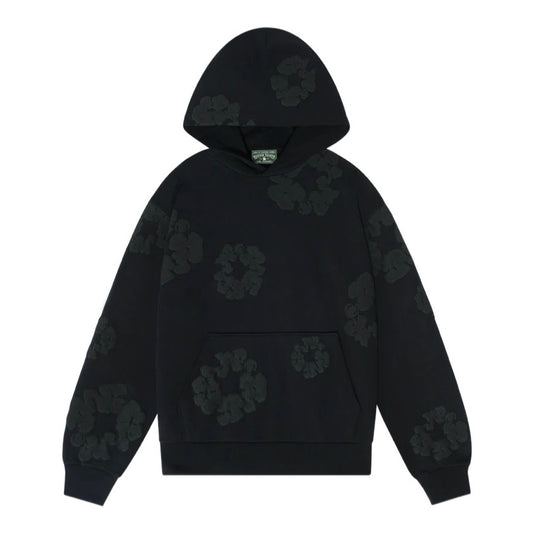 Sudadera con capucha monocromática negra Denim Tears